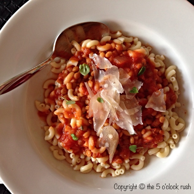 Quick and Easy Elbow Pasta with Lentils