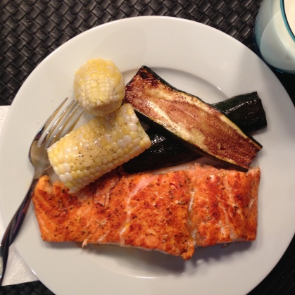 iPhoto BBQ Salmon with Zucchini and Kent County Corn