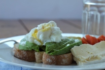 DSLR Lunch of Poached Egg with Brie and Leftover Veggies