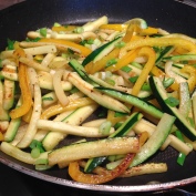 Fried Yellow Peppers and Zucchini Sticks