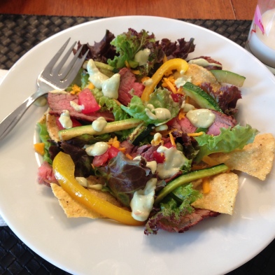 Flank Steak Salad with Guacamole Dressing