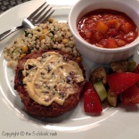 iPhone Hamburger with Dijon, Coucous and Homemade Slow Cooker Beans with Peaches