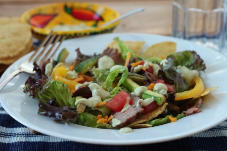 DSLR Flank Steak Salad with Guacamole Dressing