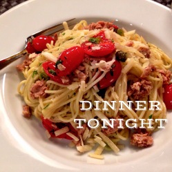 Spaghettini with Capers, Tuna, Grape Tomatoes and Cubanella Peppers