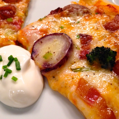 Loaded "Baked" Potato Pizza with Sour Cream