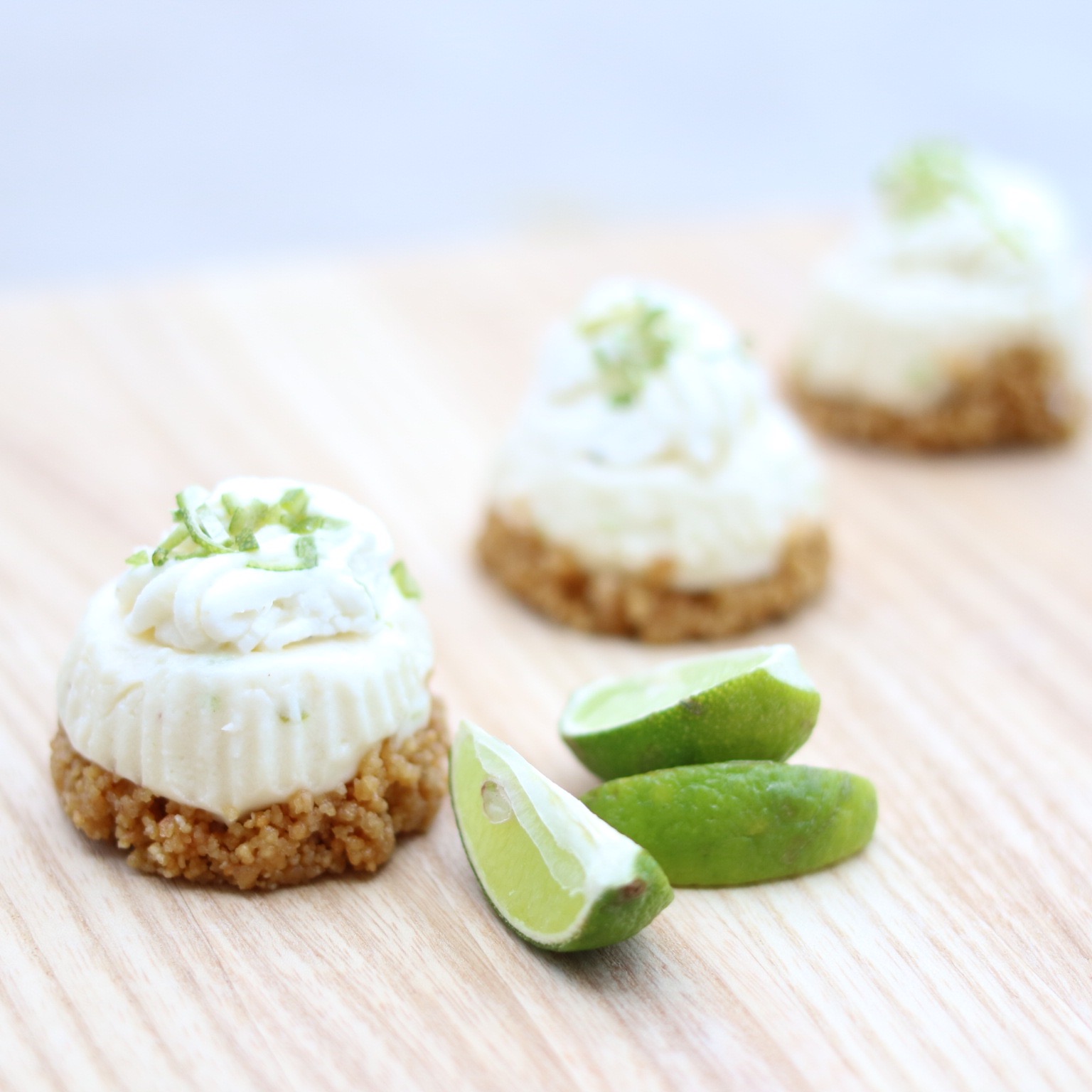 Mini Frozen Key Lime Cheesecakes